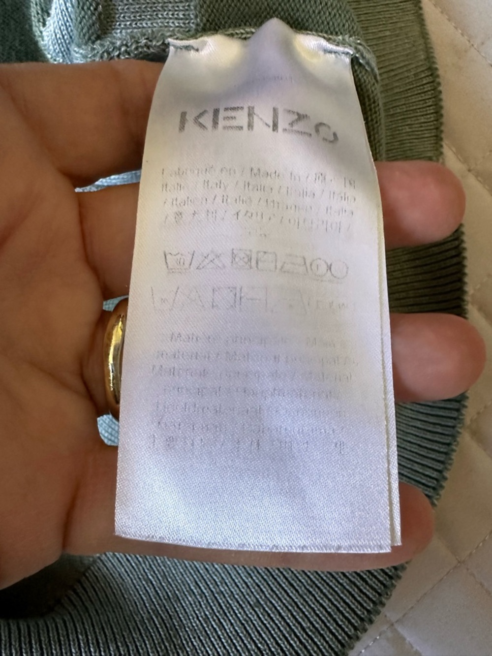 Kenzo Olive Green Abstract Crewneck Sweater. Unisex - Picture 10 of 13
